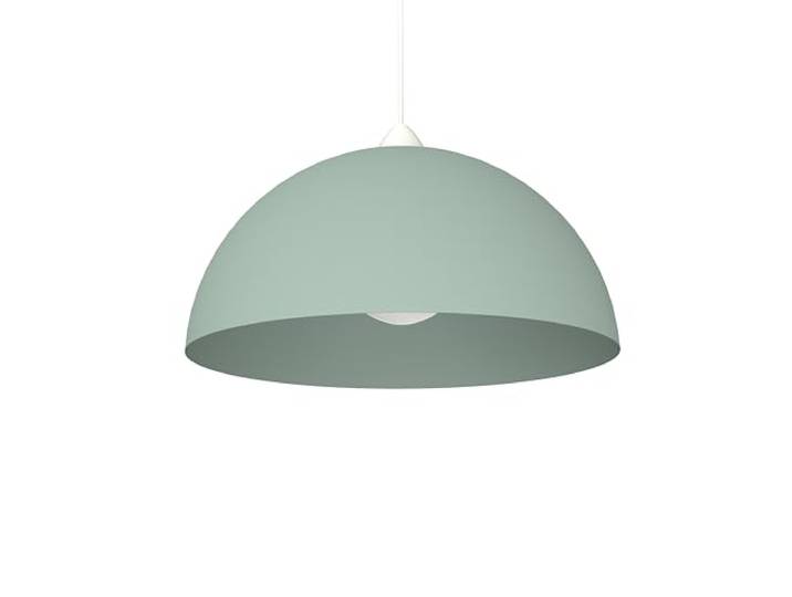 L+\, Lustre suspendu\, en métal\, forme demi-sphère\, diamètre 40cm\, 1x E27\, couleur vert RAL 16-5808 TCX (vert Iceberg\, 40 cm)