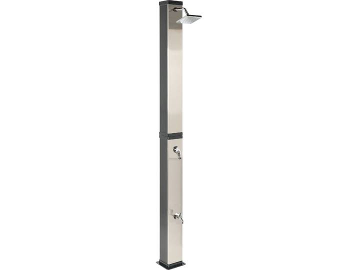 BELIANI Outdoor Mischbatterie-Set Schwarz Kunststoff und Edelstahl mit Regenfunktion Solarbetrieben Modern Garden