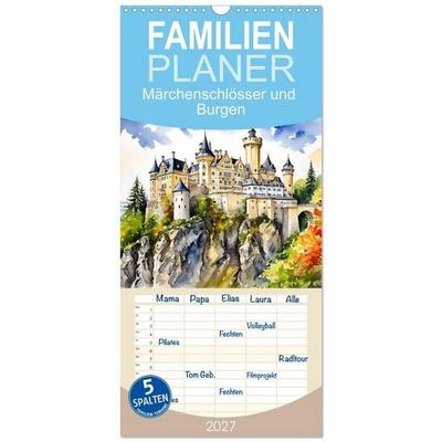 Familienplaner 2027 - Märchenschlösser und Burgen mit 5 Spalten (Wandkalender, 21 x 45 cm) CALVENDO