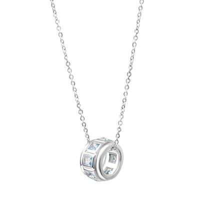 Kette mit Anhänger CELESTA, silber (silbergrau), Halsketten, Damen, 42+3cm, Silber 925 (Sterlingsilber), L: 45 B: 8mm, glänzend, B:8mm