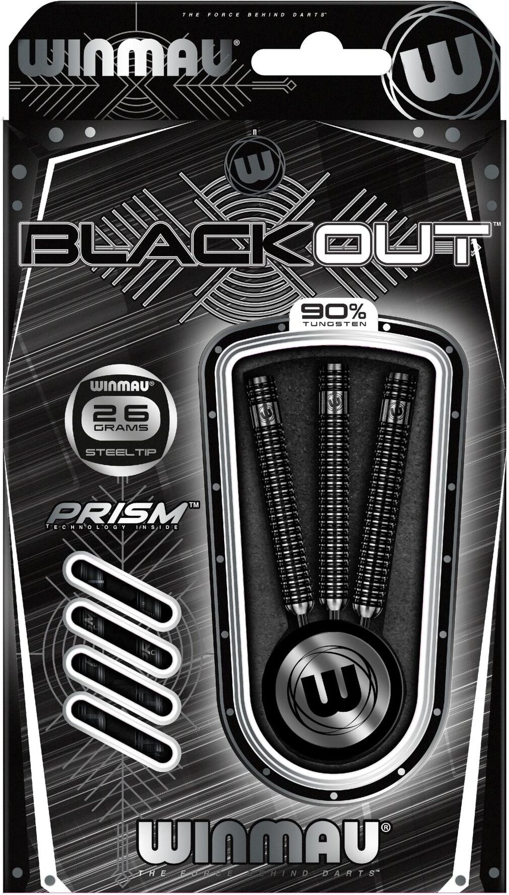 Dartpfeil WINMAU "Steeldart Blackout 3 Stück", schwarz, Pfeile, Kinder, Dartpfeil schwarz Einheitsgröße