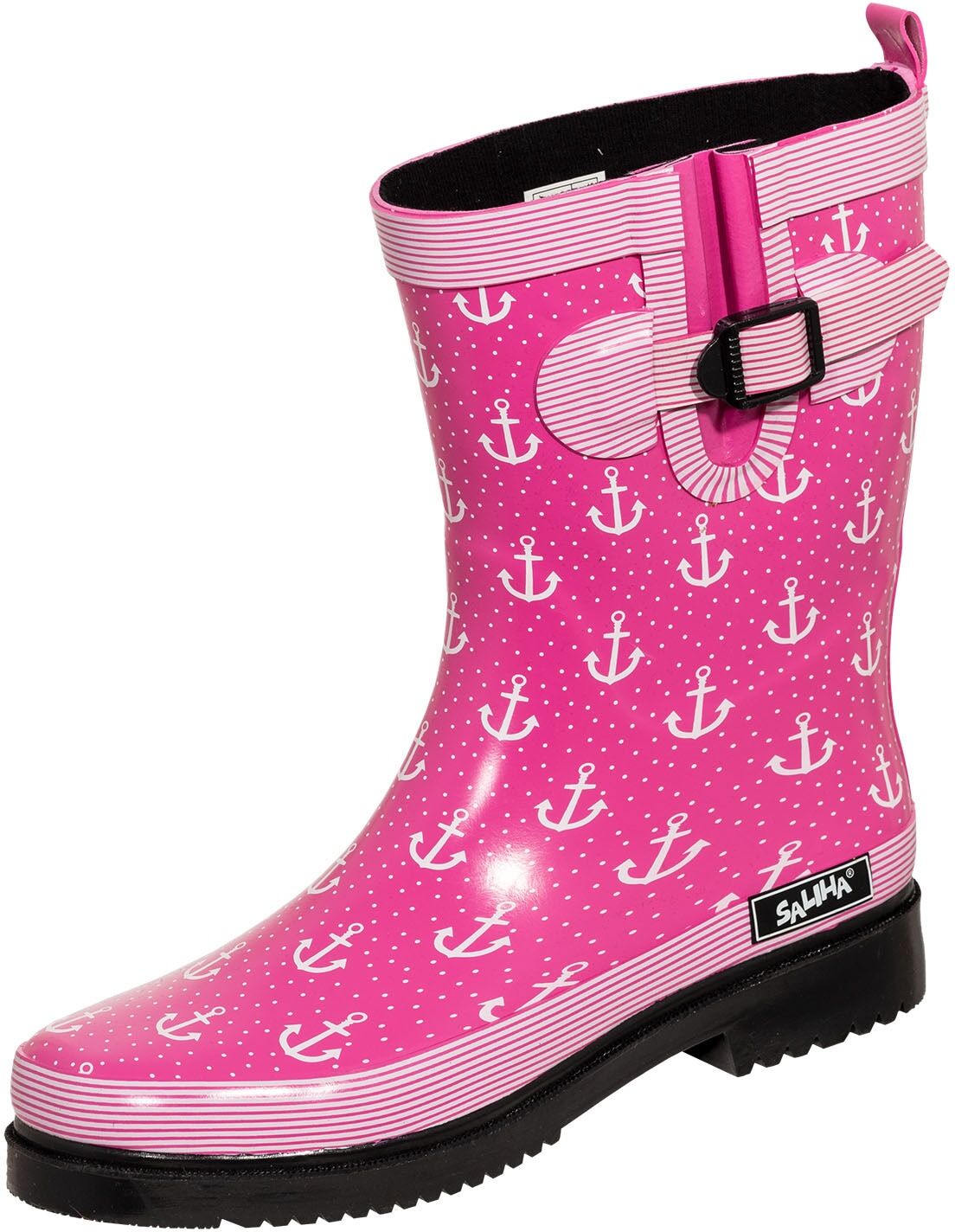 Gummistiefel BOCKSTIEGEL "Marleen", Damen, Gr. 39, lila (fuchsia, multi), Obermaterial: 100% Naturkautschuk NaRubber., Schuhe Gummistiefel