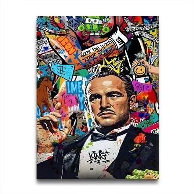 Uplift Picks 80s Gangster Graffiti Wall Art Retro Urban Street Canvas Poster 01 50x70 Cm unframed