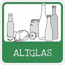 SafetyMarking® Hinweisschild Entsorgung "Altglas" 10 x 10 cm
