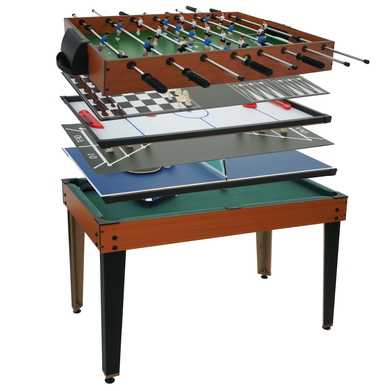 Tischkicker MCW-M33, Tischfußball Billard Hockey 7in1 Multiplayer Spieletisch, MDF 80x123x101cm