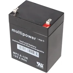 Multipower, Autobatterie Ladegerät, MP2,9-12R Blei Akku mit Faston 4,8 mm 12V, 2900mAh (12V)