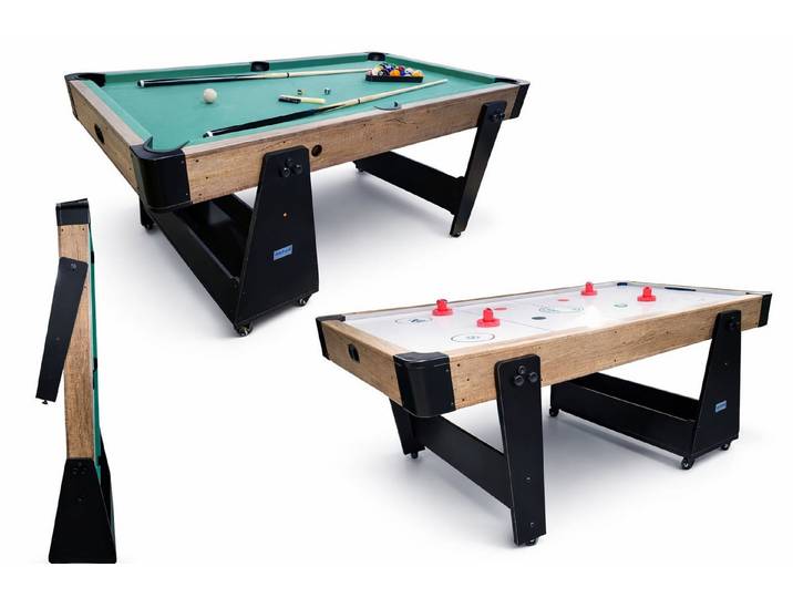 Charlsten Spieltisch Multi Airhockeytisch / Billardtisch Holzoptik - 2-in-1, (1-tlg)