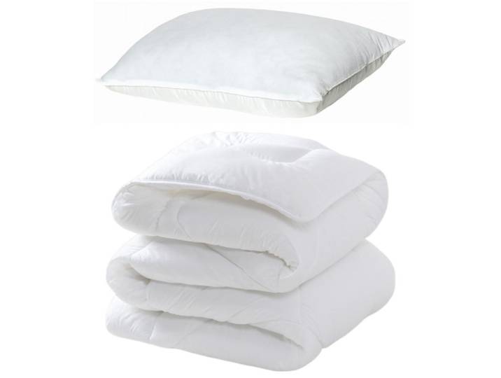 Duvet und Kissen Set Mikrofaser 160x210 - 50x70cm