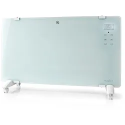 Nedis Konvektor Heizlüfter Elektroheizer 1000/2000W Verstellbares Thermostat 2 Wärmeeinstellungen Heizgerät Fernbedienung Timer Glas Badezimmer B 83cm