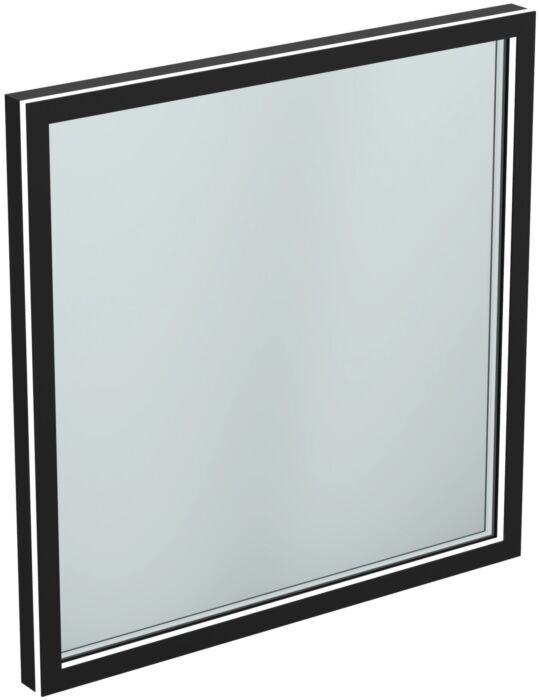 Ideal Standard Spiegel T3965BH 60x3,8x60 cm, eckig, mit Beleuchtung, neutral, Rahmen schwarz