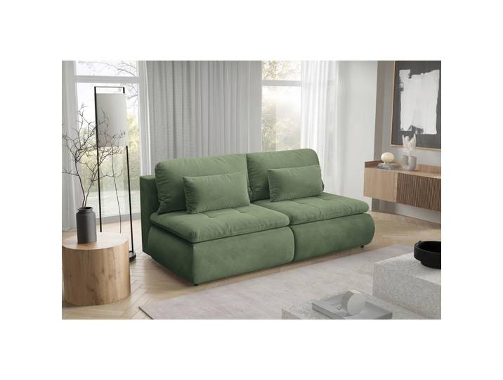 Livetastic Schlafsofa Mystic, Grün, Kunststoff, Füllung: Polyurethan (Pur), Silikon,Polyurethan (Pur), Silikon,Polyurethan (Pur), 220x94x114 cm, Made in EU, Wohnzimmer, Sofas & Couches, Schlafsofas, Sonstige Schlafsofas