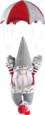 Inspire Curations Santa Elf Hat Plush Christmas Decoration Wall Hanging Ornament For Holiday Home Decor grey