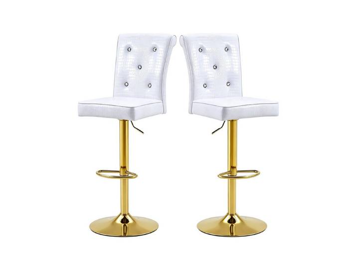 gopop Barhocker 2er-Set aus PU mit Retro-Krokodilleder-Optik,höhenverstellbar (2 St)