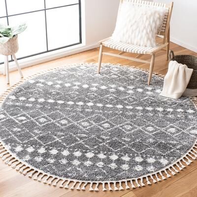 SAFAVIEH Berber Fringe Shag Leatha Trellis Rug