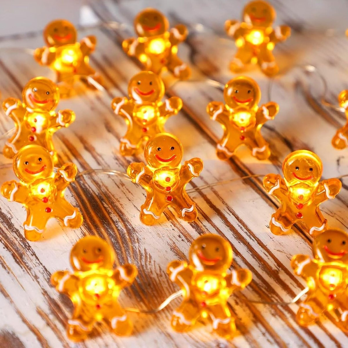 2M Kerstverlichting met 20 LED peperkoekmannetjes lichtsnoer
