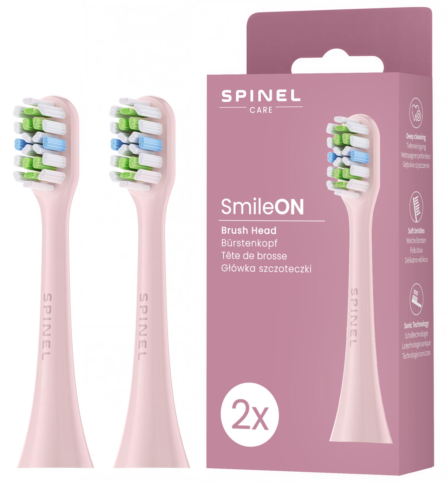 Spinel SmileON V2 - Aufsätze für die Schallzahnbürste, Rosa, 2 Stück