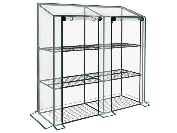 Mini-serre 3 étages - 3 niveaux avec 6 étagères en fil - Bâche en plastique transparent