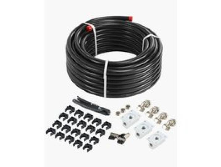 VEVOR Luftkompressor-Leitungssatz, 30,48 m x 19,05 mm Druckluftschlauch, HDPE-Aluminium-Druckluftrohrsystem, auslaufsicher, Druckluftleitungs-Schlauchsatz für Garagen und Werkstätten, schwarz
