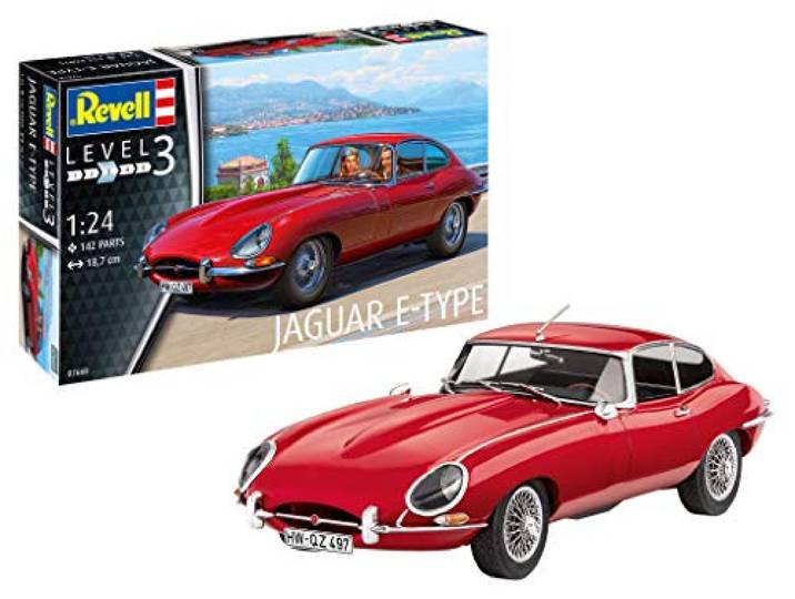 Revell 07668 Jaguar E-Type (Coupé) Schaal 1:24 Ongebouwd/Ongelakt Plastic Model Kit, Rood