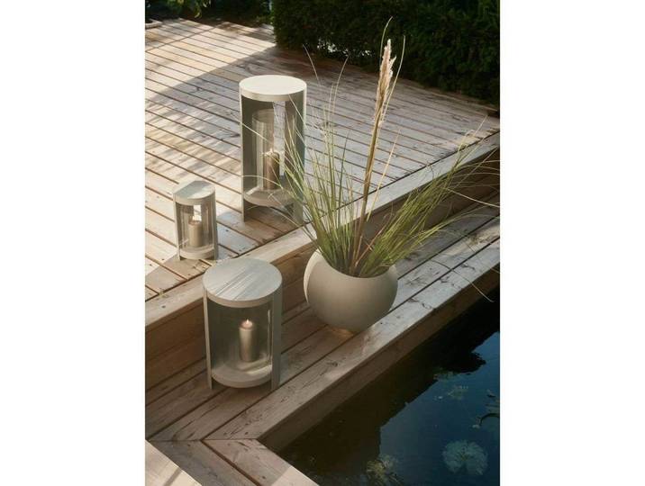 Ora Laterne Ø26,4xH43,4 Taupe - AYTM - Wohnzimmer - Aluminium
