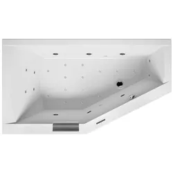 RIHO Geta Badewanne, asymmetrisch, Version rechts, mit Joy-System, 1-Sitzer, weiß, B029005005, Ausführung: 160x90x52cm, Nutzinhalt: 220 Liter