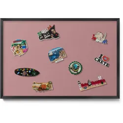 MAGNETTAFEL 60x40 cm Schwarzer Rahmen Pastellrosa