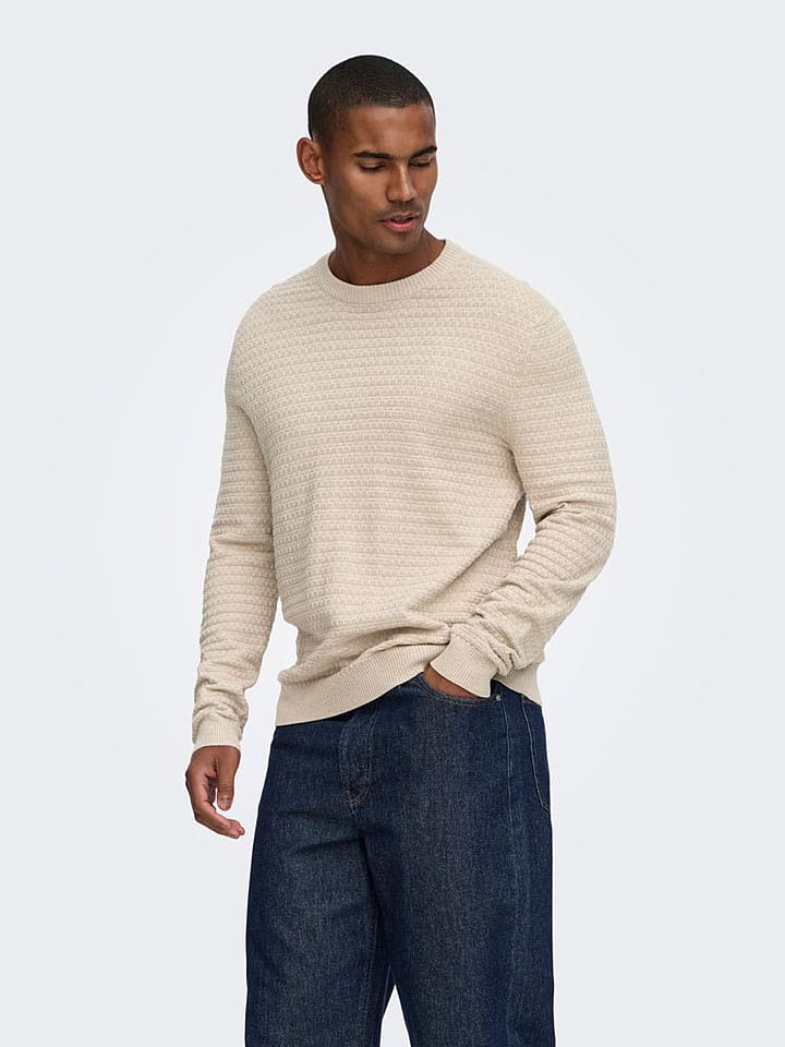ONLY & SONS Pullover in Beige - L