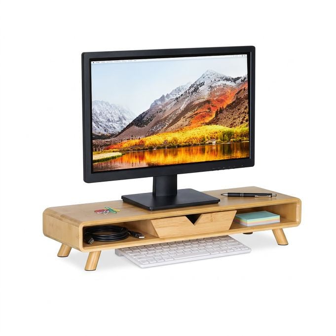 Relaxdays Monitorverhoger met lade