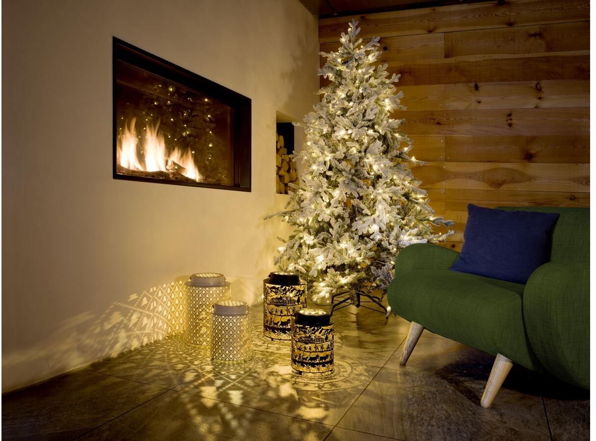 STT LED Laterne "Aura tree", gold (weiß, gold), Ø 21,5cm H: 30cm, Leuchten, LED Laterne weiß, gold Ø 21,5cm H: 30cm