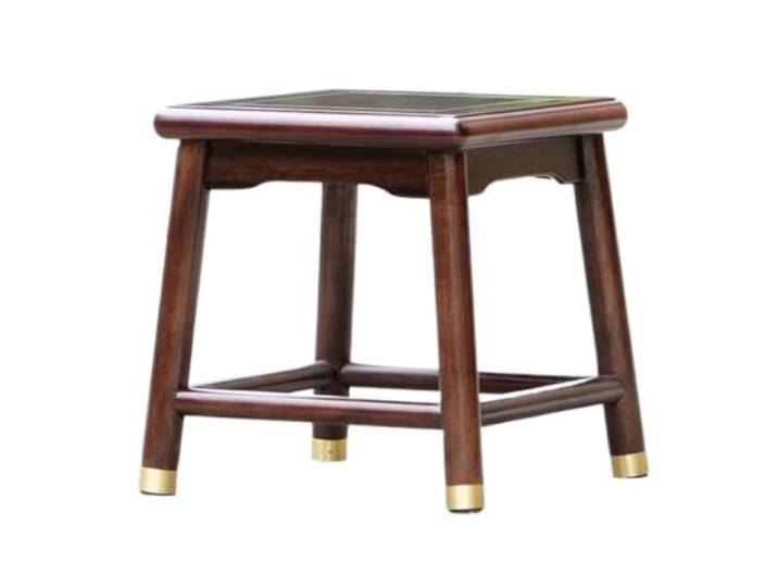 Quadratischer Hocker aus massivem Holz und Kupfer, Couchtisch Stabil, pflegeleicht, elegant, langlebig
