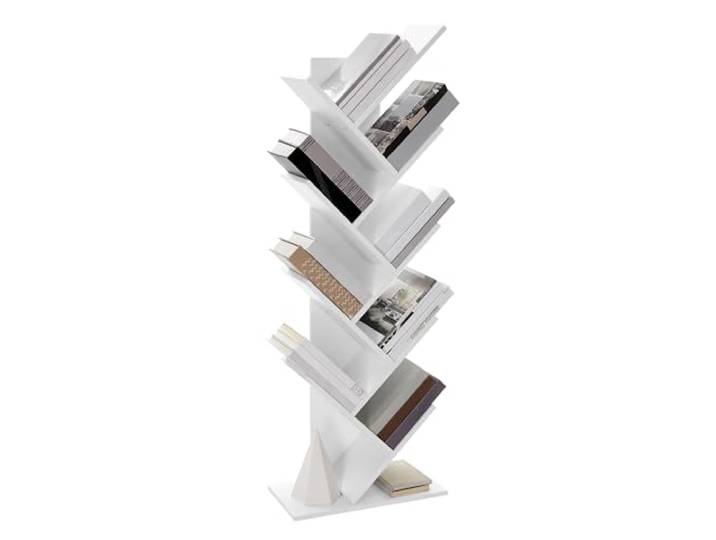 VASAGLE Boom Boekenrek, 5-Laags Staande Boekenkast, DVD-Rek
