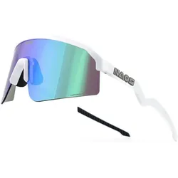 Naos, Unisex, Sportbrille, Ziris Sportbrille (glanzweiss, Gruene Akzente), Grün, Weiss