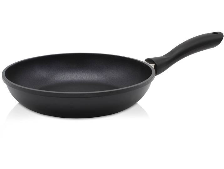 Bratpfanne KRÜGER Aluguss Pfanne flach LEIPZIG , schwarz, H:6cm Ø:28cm, Pfannen, Bratpfanne, hochwertige Antihaft-Versiegelung