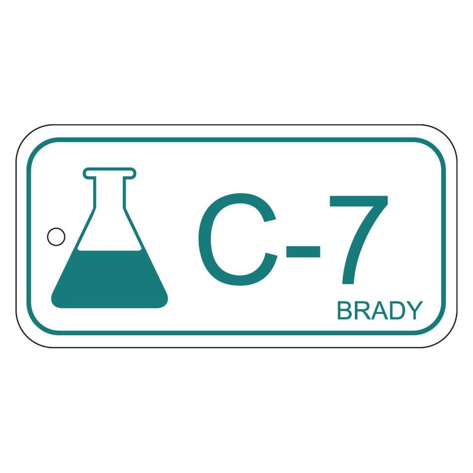 Brady B-7527, Polypropylen Schild, Energy Source Tag - Chemical/Chemikalien, 75 x 38mm, Türkis auf (ENERGY TAG-C-7-75X38MM-PP/25)