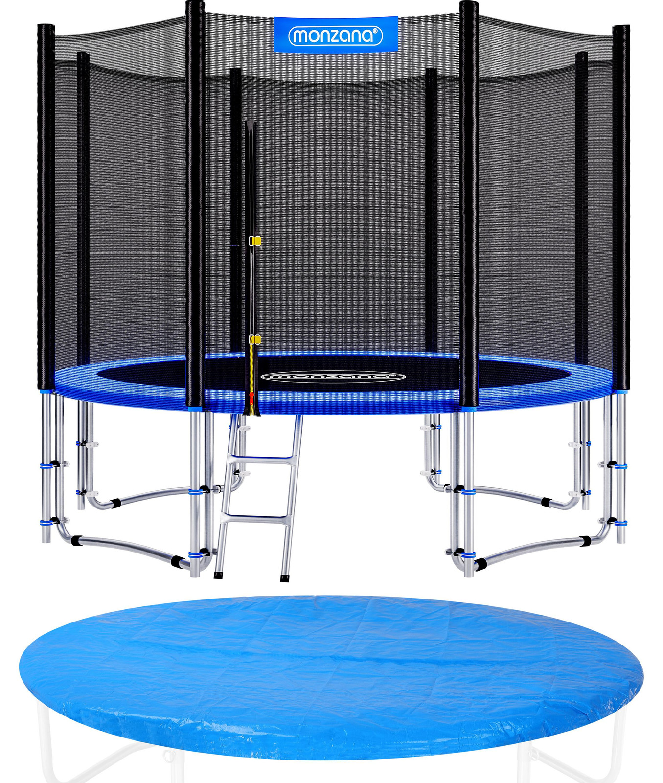 Monzana Trampoline met veiligheidsnet, ladder en beschermhoes, diameter: 366 cm