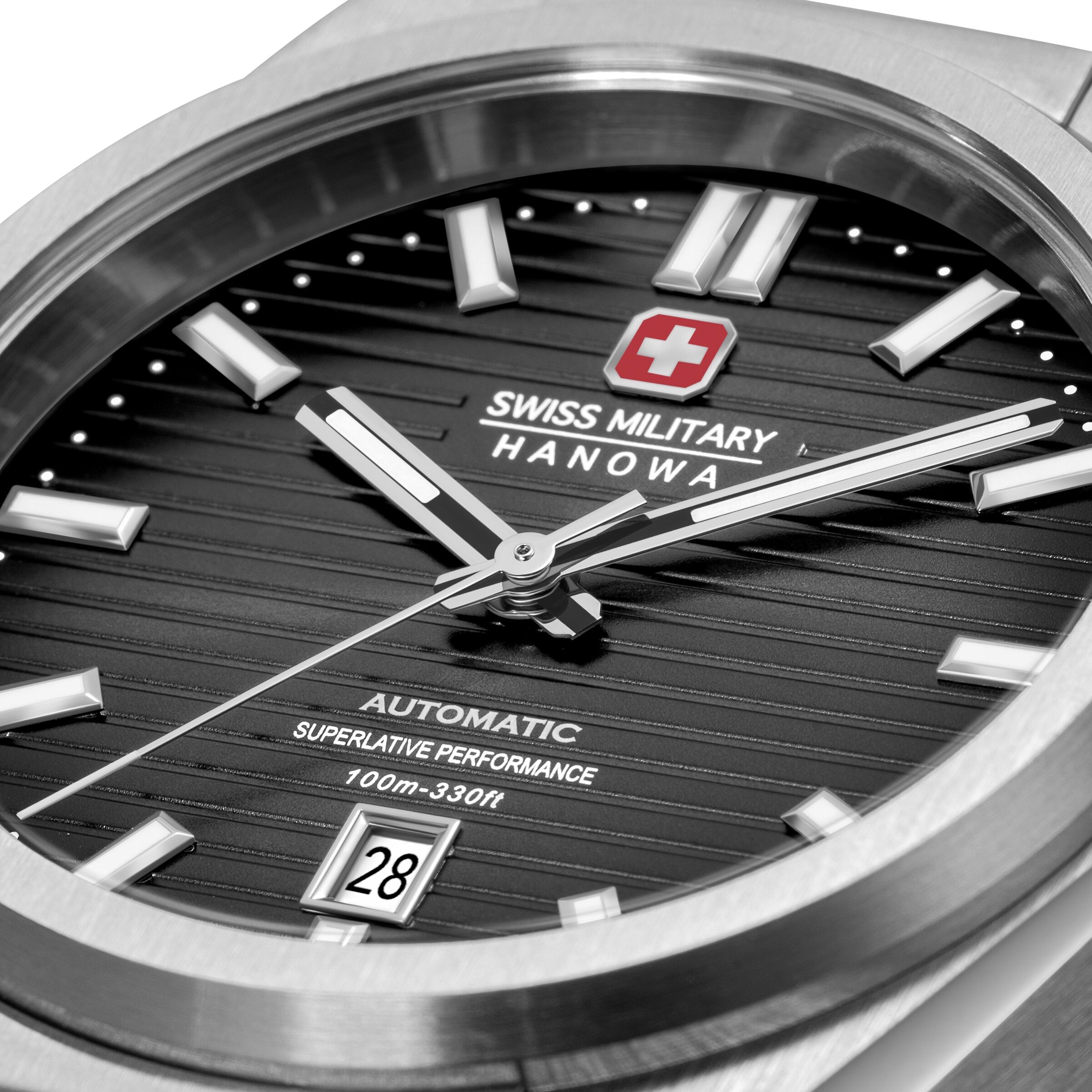 Automatikuhr "Avalanche", silber (silberfarben, grau, grau), SWISS MILITARY HANOWA, Armbanduhren, Herren, silberfarben, Automatikuhr, Armbanduhr, Herrenuhr, Swiss Made, Mechanische Uhr, Edelstahlarmband