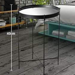 Beistell Tisch Wohn Ess Schlaf Zimmer Dekoration Ablage Pflanzen Ständer Eisen schwarz Höhe 43cm MALCOLM