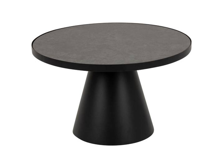 Mid.you Couchtisch, Schwarz, Metall, Glas, Keramik, rund, Säule, 66x40x66 cm, Reach, Wohnzimmer, Wohnzimmertische, Couchtische, Couchtische Keramik