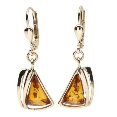 Paar Ohrhänger OSTSEE-SCHMUCK "- Ilga - Gold 333/000 - Bernstein" Gr. 31, gold (gold 333, goldfarben, gelb), Ohrringe, Damen, 31, Gelbgold 333