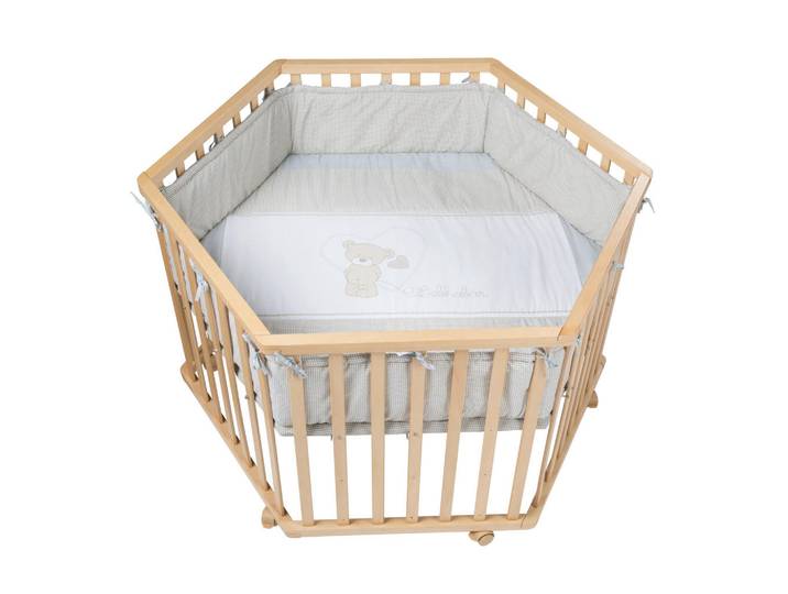 Roba Laufgitter 6-eckig, Liebhabär, Naturfarben, Tiere, Sechseckig, 118.5x72.5x103.5 cm, Babymöbel & Kindermöbel, Babyzimmer, Laufgitter