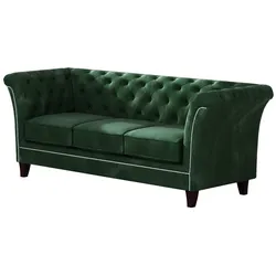 CHESTERFIELD-SOFA 3-Sitzer Fusion Grün Samt
