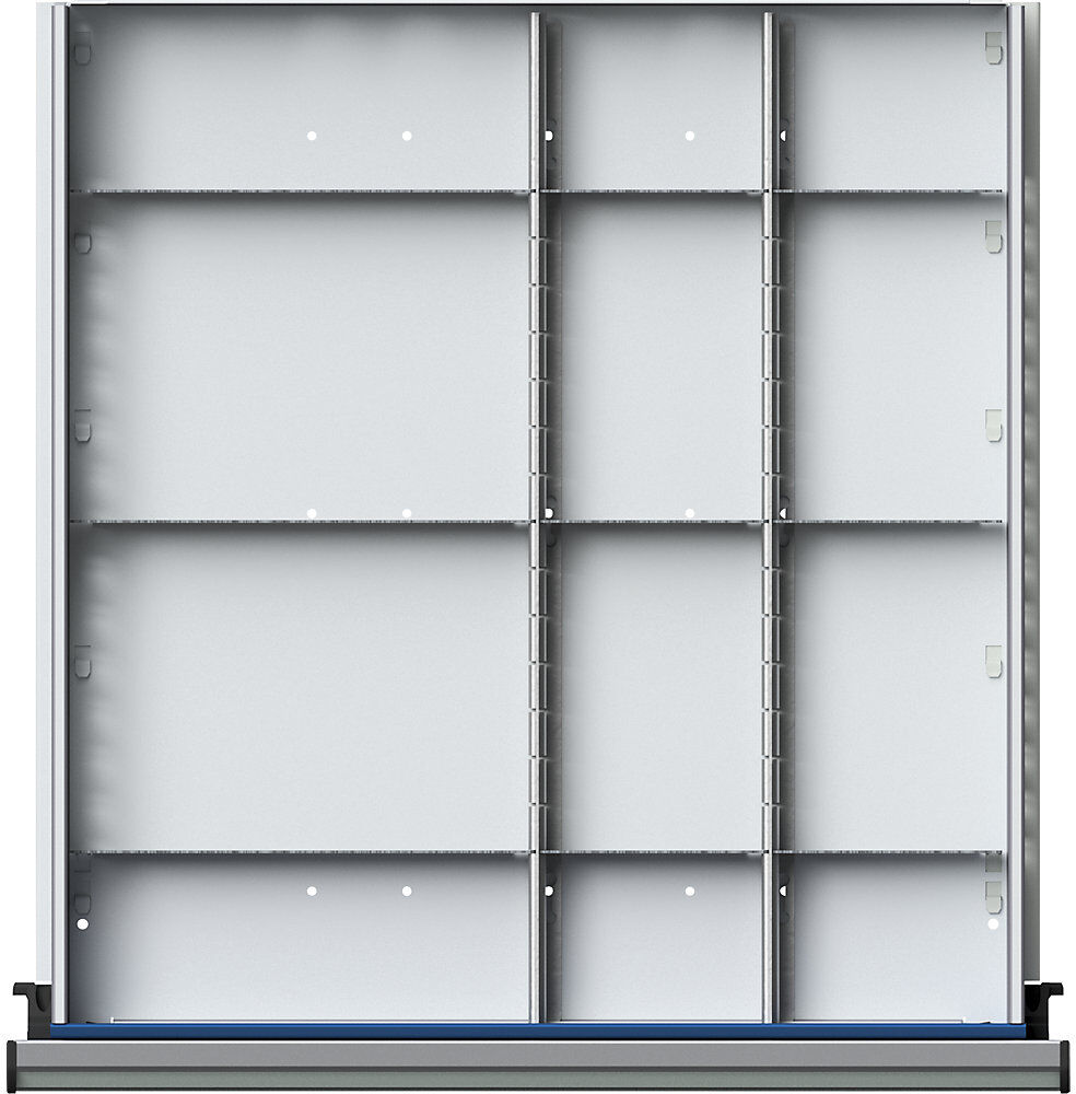Trennblech für Schubladen-BxT 500 x 540 mm, ½ - ¼-Teilung, für Schubladenhöhe 60 mm ANKE