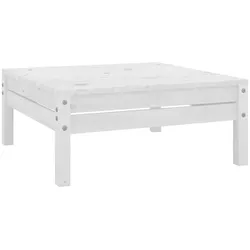 vidaXL Gartenhocker Weiß Massivholz Kiefer