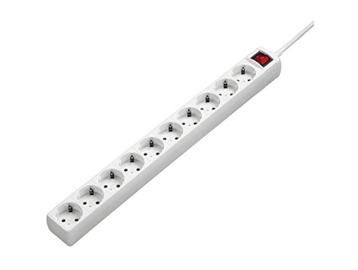 Hama Steckdosenleiste 10-Fach, mit Schalter, 3m Kabellänge, max. 3500W