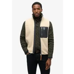 Superdry für Herren. M5012160A Beige Fleece-Weste (XL), Lässig, Polyester