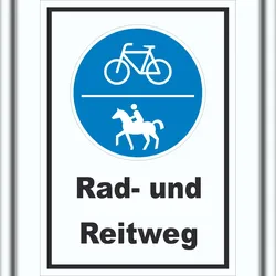 HB-Druck Schild Rad- und Reitweg A5 (148x210mm)