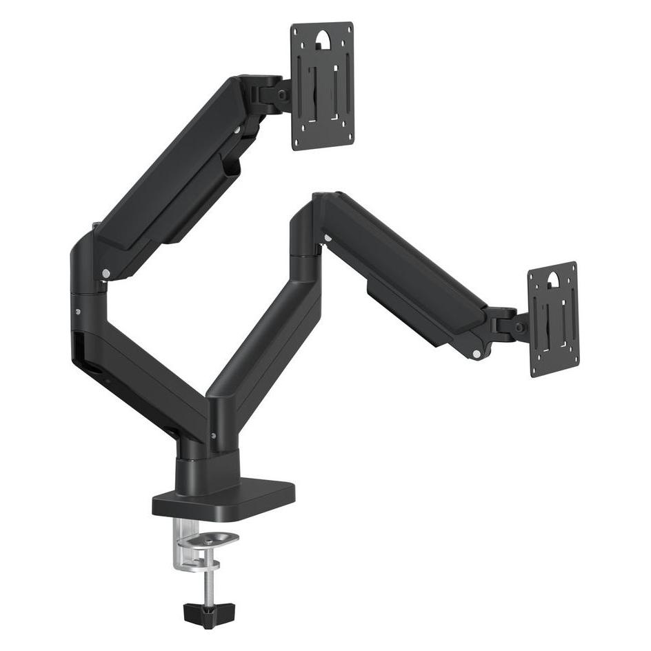 Gembird Schreibtisch montiert einstellbare Doppelmonitorarm 17 "-32" Schwarz (Tisch, 32", 10 kg) (MA-DA2-06)