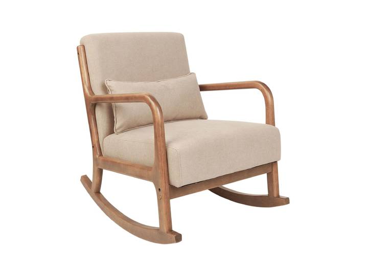 Fauteuil à bascule tissu beige