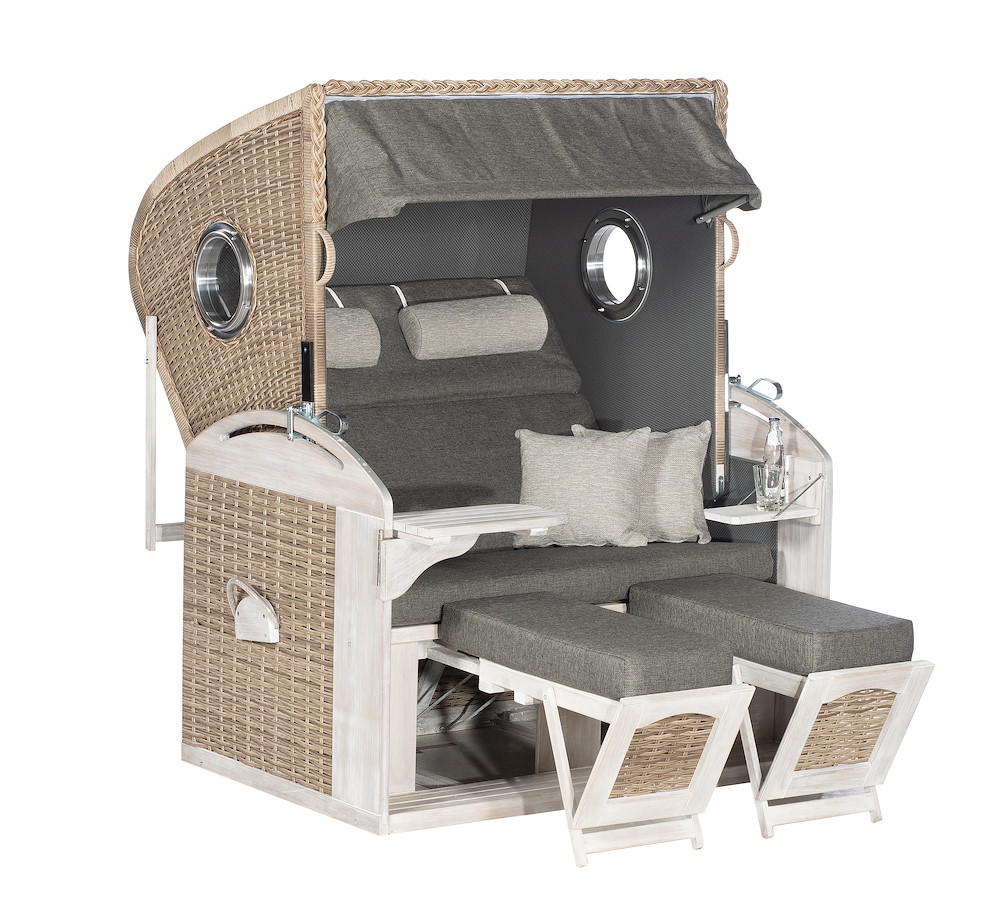 MUESING Strandkorb Rustikal 305 Z XL PE-KS vintage-oak, Pinie 16969956