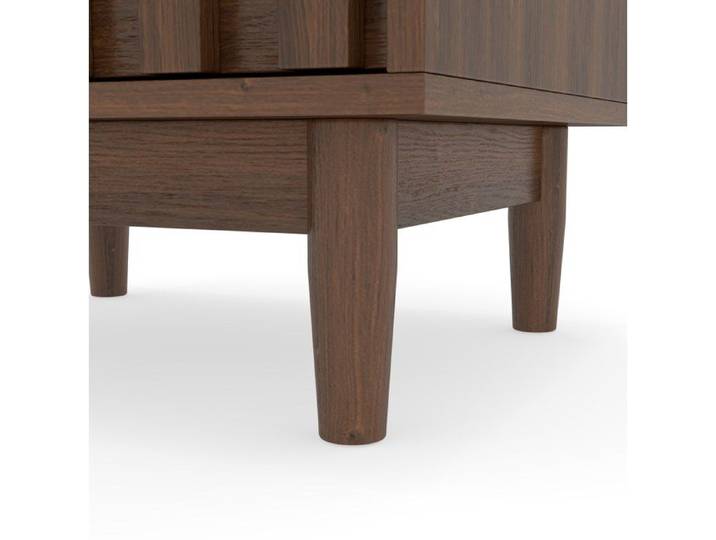 MEULVA Table de chevet 48 × 40 × 60 cm 2 tiroirs et étagère ouverte marron noyer